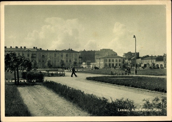 Plac Wolności, niemiecka pocztówka z lat okupacji