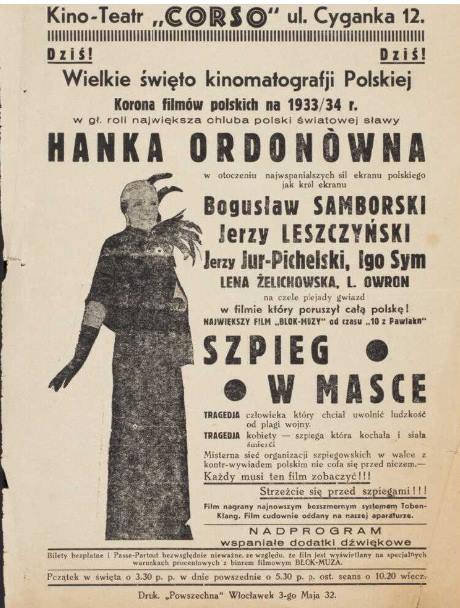 Plakat kino-teatru "Corso", wcześniej kino "Nowości"