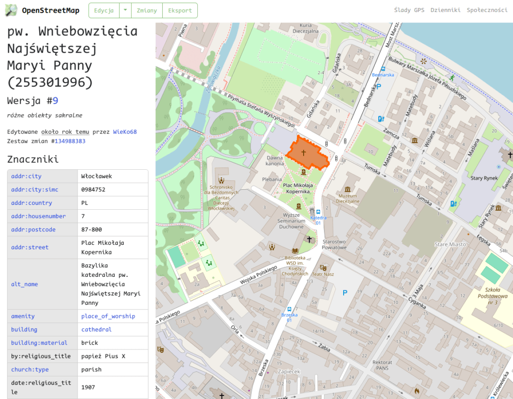 Otwarty dostęp na przykładzie OpenStreetMap (na zdjęciu mapa dla Włocławka)