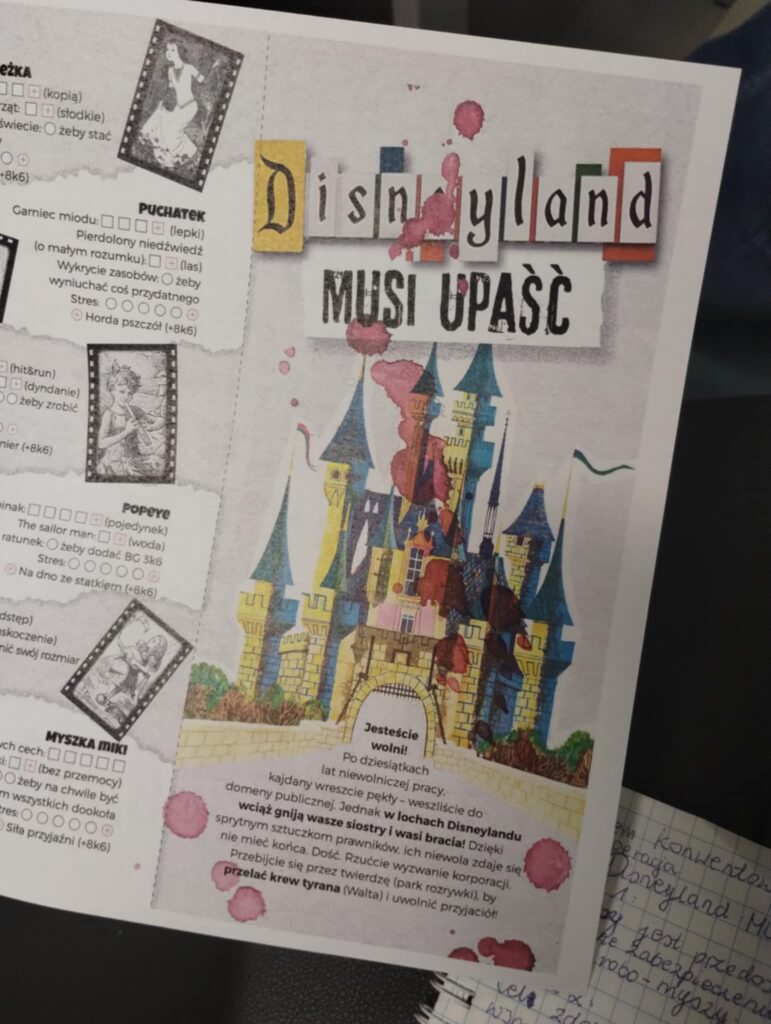 Gra RPG "Disneyland MUSI UPAŚĆ"