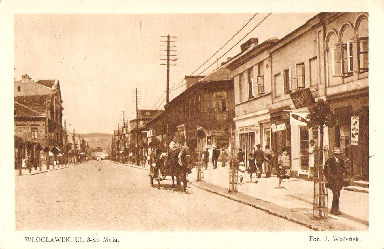 Dorożka jednokonna na ul. 3 Maja, lata 30-te