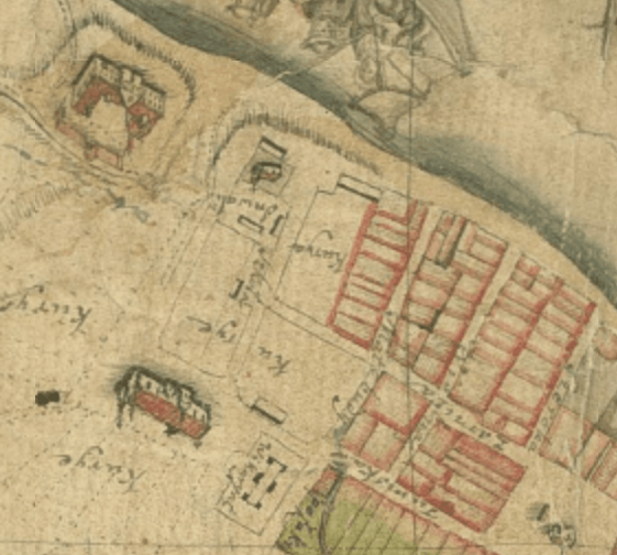 ul. Matebudy na starym planie miasta z 1787 r