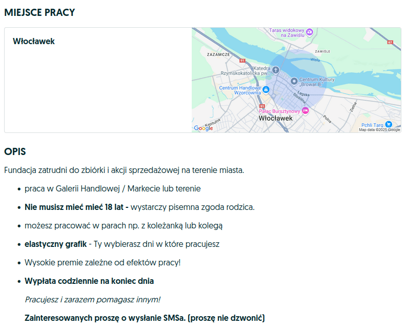 Ogłoszenie z portalu OLX.