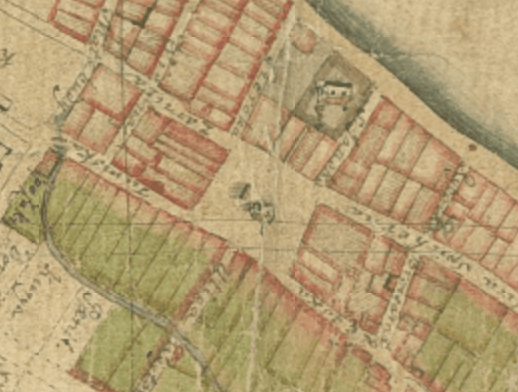 Pierwszy włocławski ratusz na planie miasta z 1787 r.