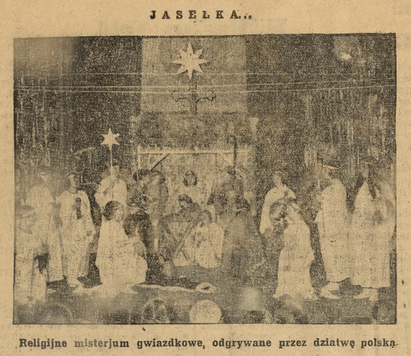 Zdjęcie świątecznych jasełek. Źródło: Piast 1936 Nr 1