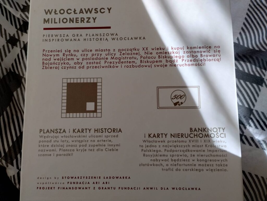 Opis planszówki "Włocławscy Milionerzy" Fundacji Ładowarka