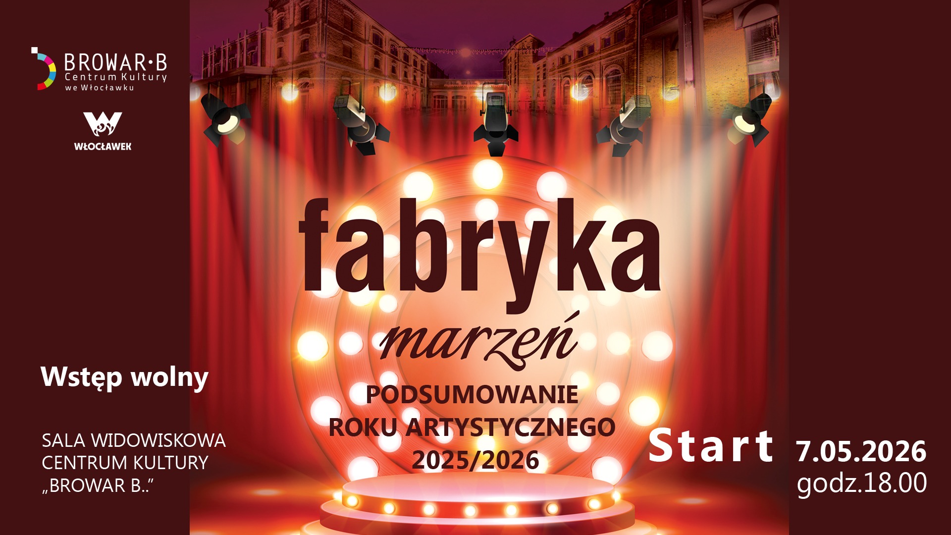 Plakat wydarzenia "Fabryka Marzeń" w CK "Browar B"