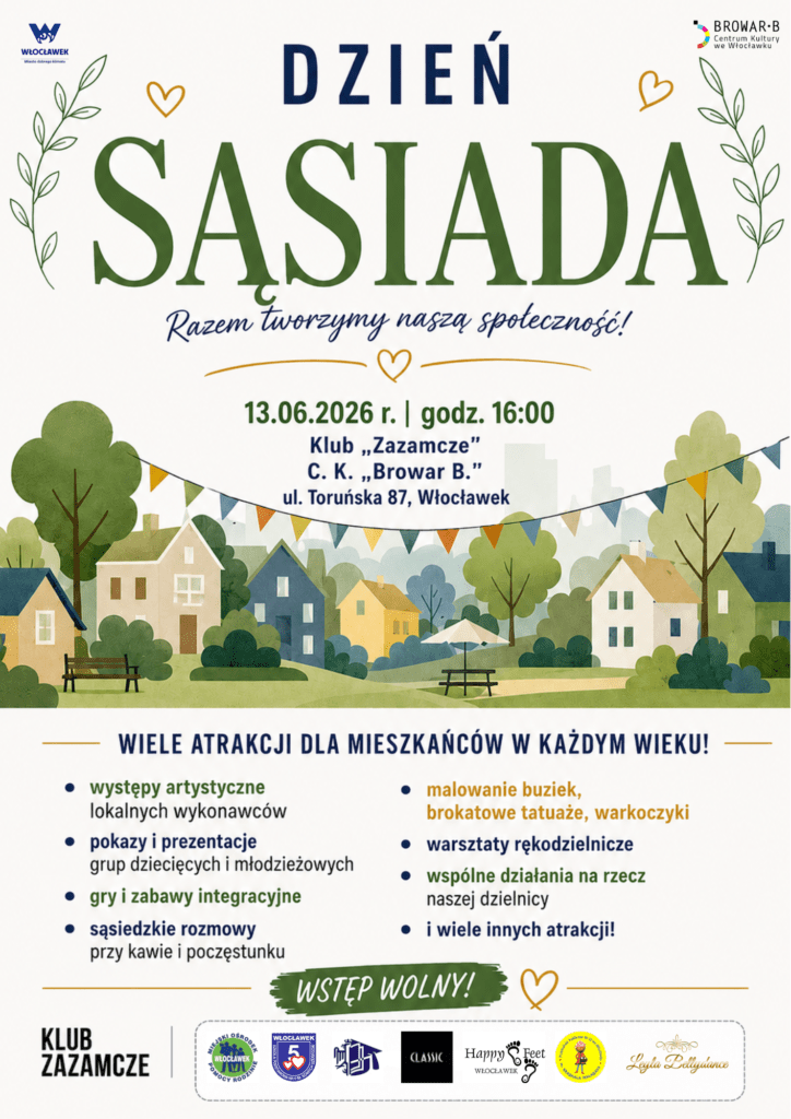Plakat promujący wydarzenie "Dzień Sąsiada"