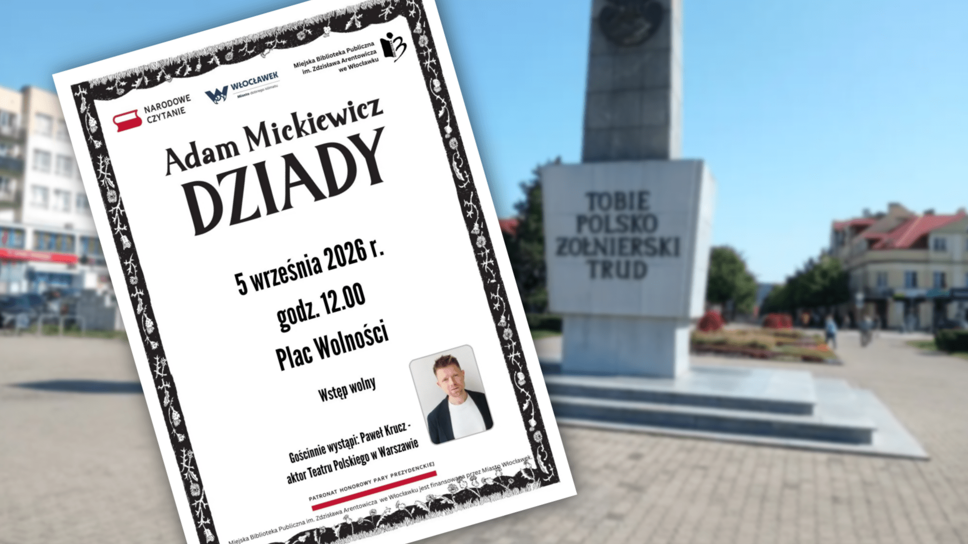 Plac Wolności, plakat Narodowego Czytania