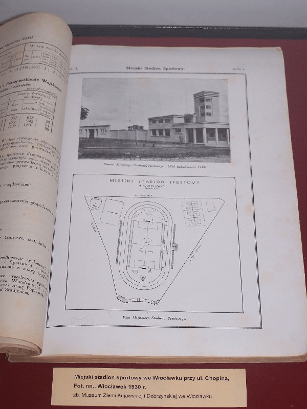 Miejski stadion sportowy we Włocławku przy ul. Chopina, plan
