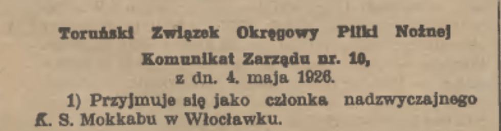 Sport Pomorski nr 18 1926 (Makabi Włocławek):